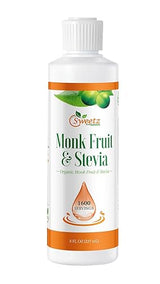 Monk Fruit & Stevia Liquid Sweetener Drops - Natural Sweeteners & Sugar Alternatives - Delicious Blend with No Bitter Aftertaste - Concentrated Sweetener Liquid Drops Extract - 8 FL OZ (1600 Servings)