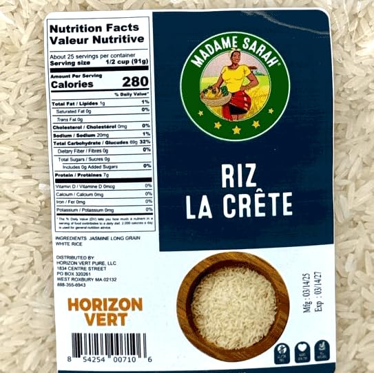 Madame Sarah Riz La Crête - Premium Haitian Long Grain Rice, Ethically Sourced, Gluten-Free, Haitian-Immigrant Owned