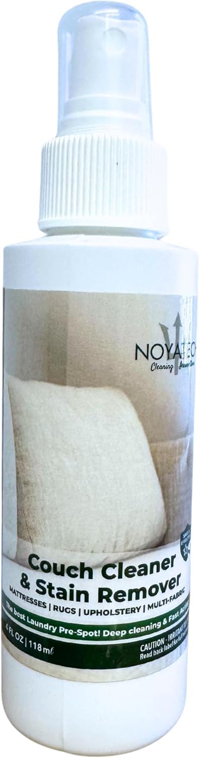NOYATECH Travel size Couch Cleaner and Stain Remover. For sofas, car upholstery, carpets, rugs, mattresses, dining chairs, all Fabrics. Safe, for kids