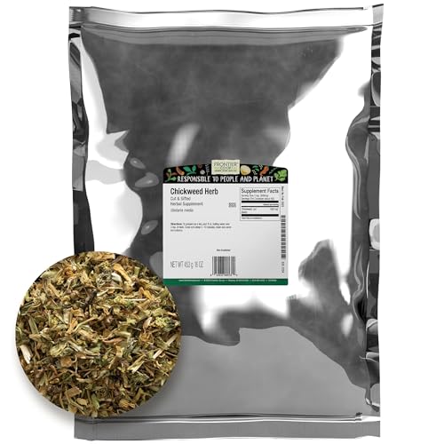 Frontier Co-op Chickweed Herb, Cut & Sifted, 1lb Bulk Bag - Fresh & Natural Flavor - Ideal for Making Chickweed Tea & Various Herbal Remedies, Kosher
