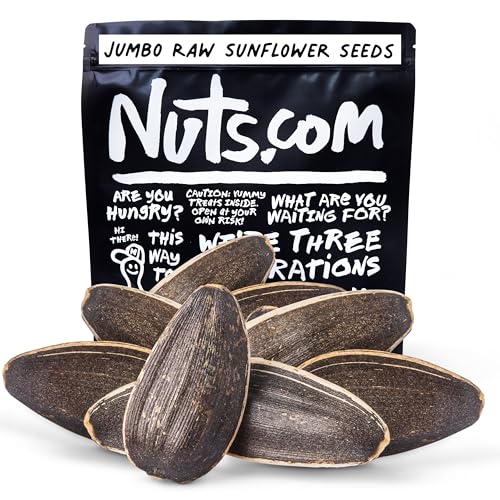 Nuts com Jumbo Raw Sunflower Seeds (In Shell) - Unsalted, Non-GMO, USA Grown, Gluten-Free - High Protein, Heart-Healthy Snack for Eating (2lb)