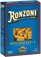 Ronzoni Ziti Rigati, 16-Ounce (Pack of 6)