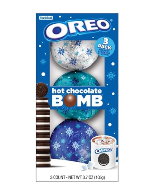 Frankford OREO Holiday Hot Chocolate BOMB Set with Cookie Flavored Melting Cocoa Balls with Marshmallows, 3 Count