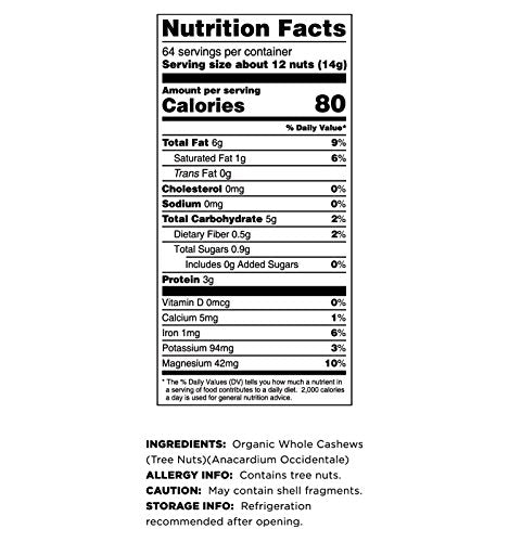 Terrasoul Superfoods Organic Raw Cashews, 2 Lbs, Premium Quality for Snacking, Baking, and Culinary Creations