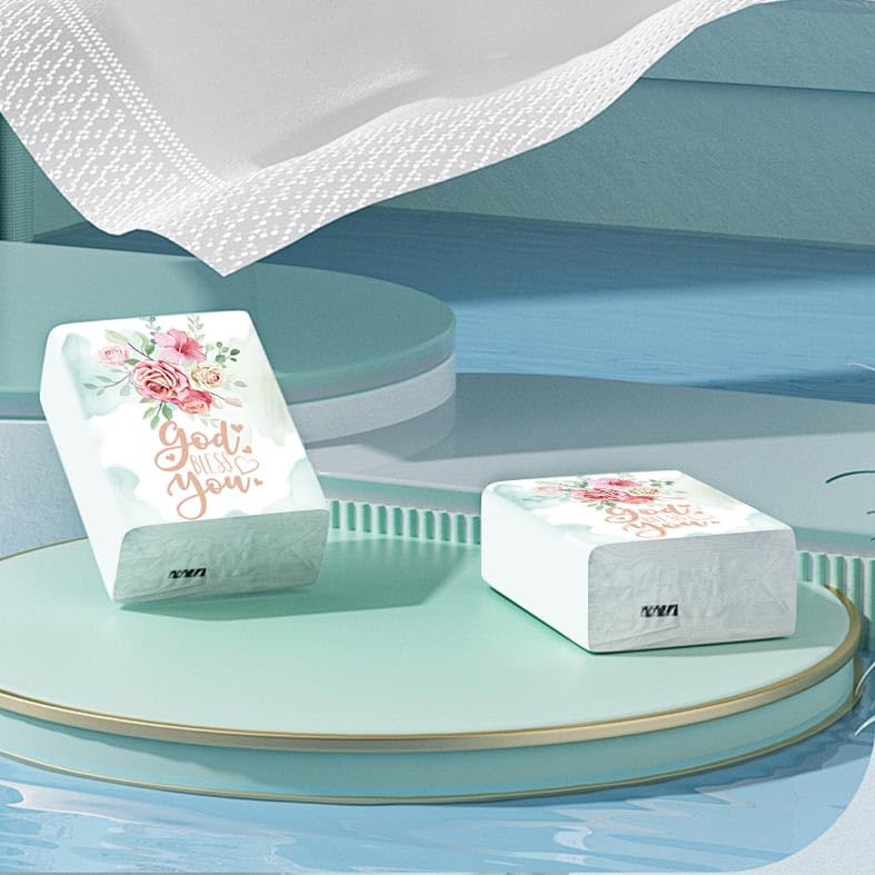 YHNTGB 120 Pack Bible theme facial tissues Individual tissue pack bulk Christian pocket size travel tissue with Floral Pattern for Holiday travel