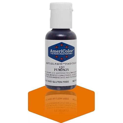 AmeriColor, Pumpkin, 0.75 Ounce Bottle, Soft Gel Paste Food Color