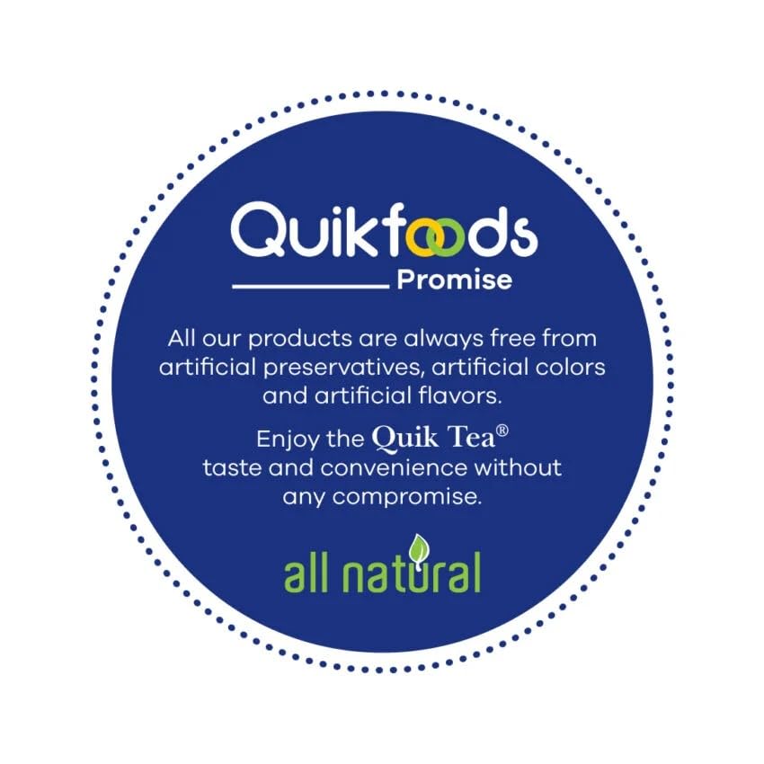 QuikTea Masala Unsweetened Chai Tea Latte - Bold Masala Flavor, Naturally Caffeine-Light, Preservative-Free, No Sugar Added - 640g of Perfection