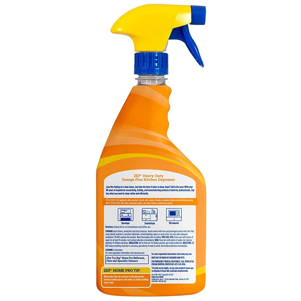 Zep Home Pro Orange Plus Kitchen Degreaser - 24 Fl. Oz. - R49506 - Pro Trusted Cleaning Power: Now in Refreshing Scents and Family Friendly Formulas