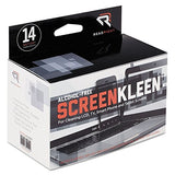 Read Right ScreenKleen Alcohol-Free Wipes, Cloth, 5 x 5, Unscented, 14/Box