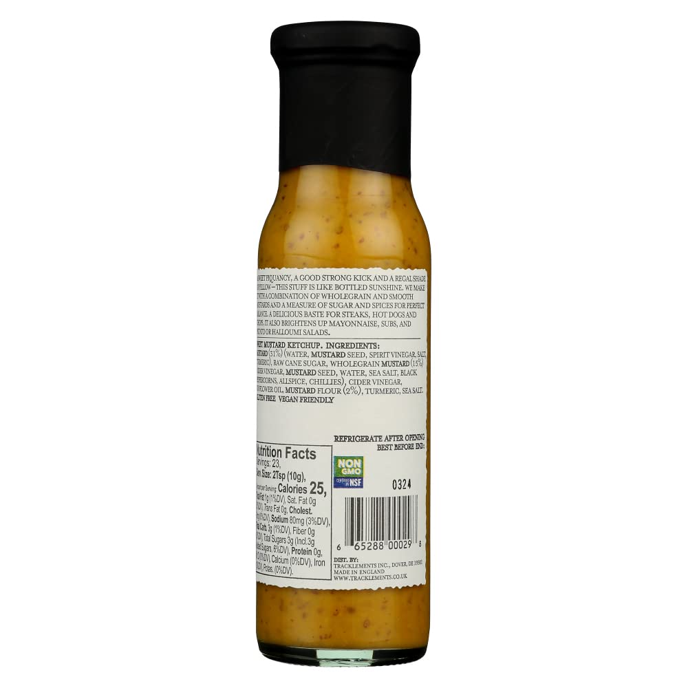 TRACKLEMENTS - Sweet Mustard Ketchup - Sweet Spicy Mustard, Condiments for Recipes, Whole Grain & Smooth Sauce - Goes with Steaks Salads & Potatoes