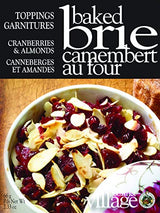Gourmet du Village, Red Ceramic Brie Baker with Handles Gift Set with Cranberry Almond Topping