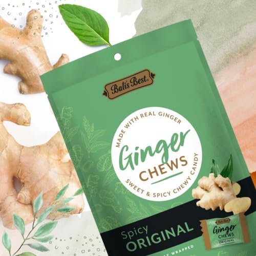 Bali's Best Ginger Chews, Spicy Original Flavor, 5.08 Oz (Pack of 3), Individually Wrapped Soft Candy, Made with 100% Real Ginger, Digestive Health