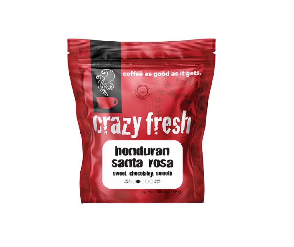 Crazy Fresh Whole Bean Coffee, 2 lbs Honduran Santa Rosa Full City - Full City Roast (light med) Master Roasting Super Premium Coffees in Small