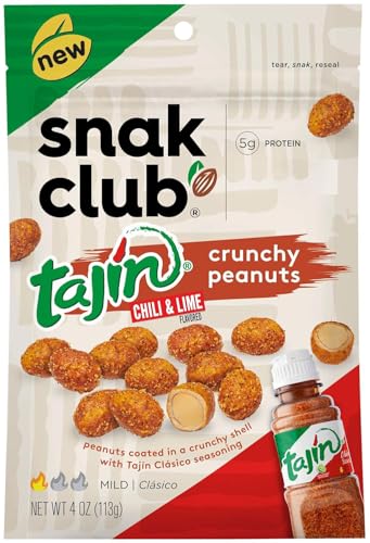 Snak Club Tajin Chili & Lime Crunchy Peanuts, 4 Ounce
