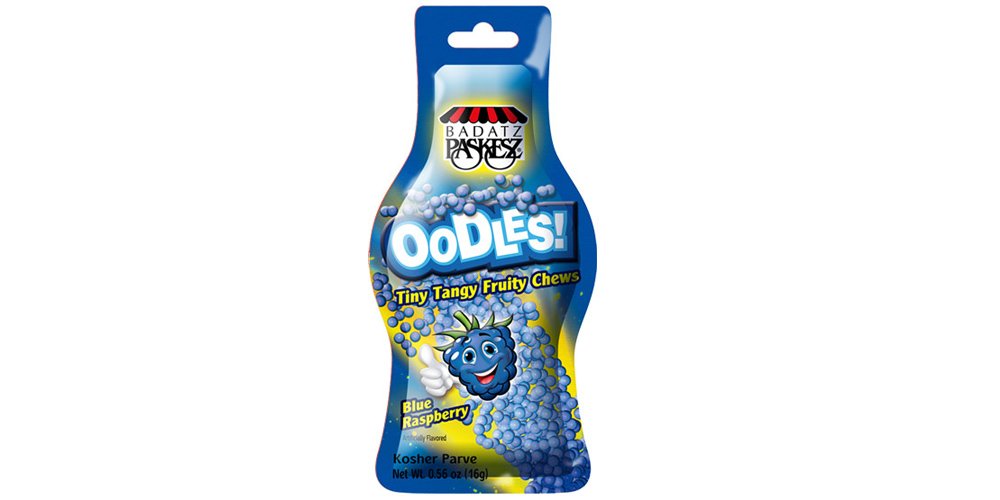Only Kosher Candy Raspberry Flavored Tiny Tangy Fruity Chews Family Candy Multi Pack Oodles with Kosher Parve Fruity Candy 14 Pouch Per Pack (Pack