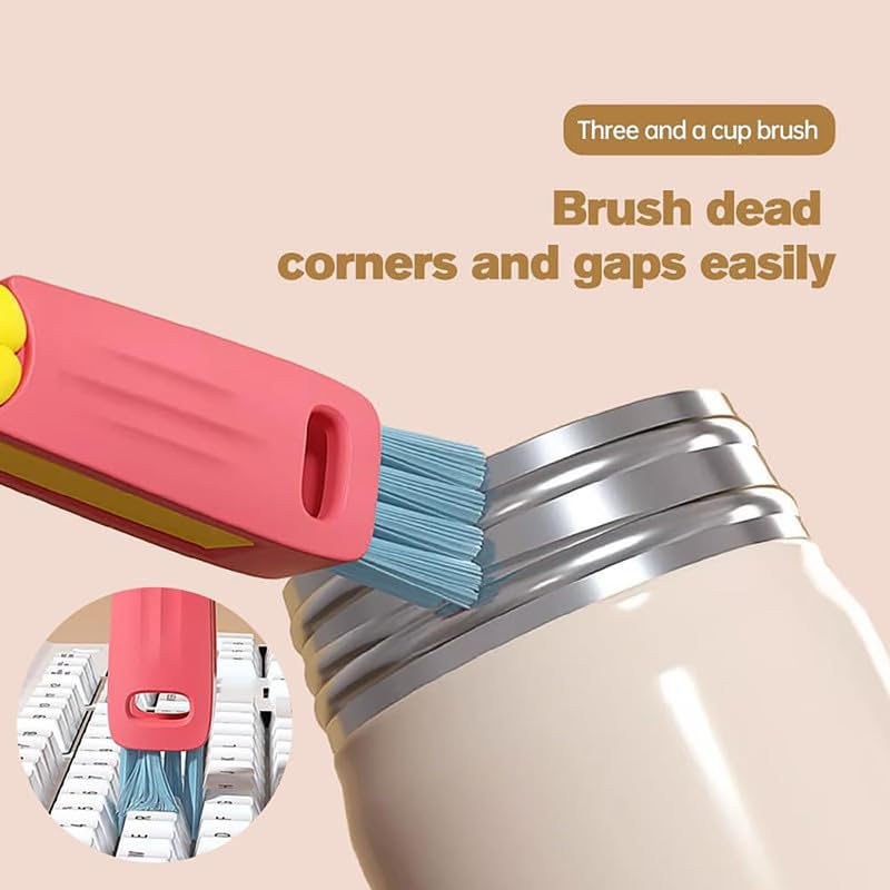 3 in 1 Cup Lid Cleaning Brush, 2025 Upgrade Cups Cleanings Brushs Portable Crevice Cleanings Brushs Set for Baby Bottle Gap Tight Spaces Cups