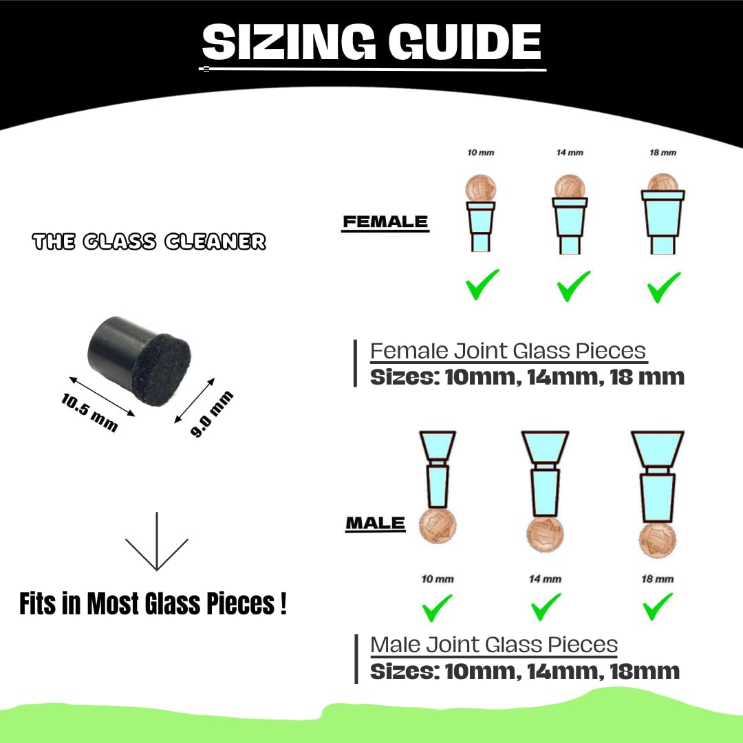 The Glass Cleaner Magnetic Kit | Mini/Small, 9.5 mm Size | For Water Pipes, Vases, Windows, Aquariums and Small & Unique Sizes | Cleans Hard to Reach