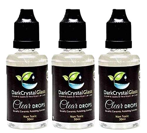 Dark Crystal Glass and Quartz Natural Cleaning Solution 30ml - Clear Drops Pack of (3)