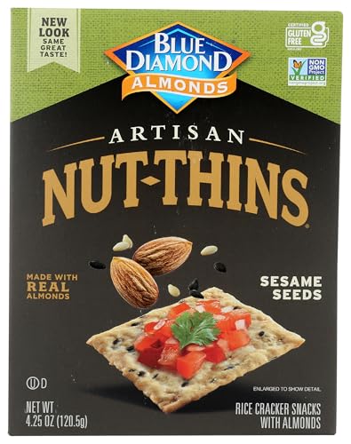 Blue Diamond Artisan Almond Nut Thins, Sesame Seed, 4.25 Oz