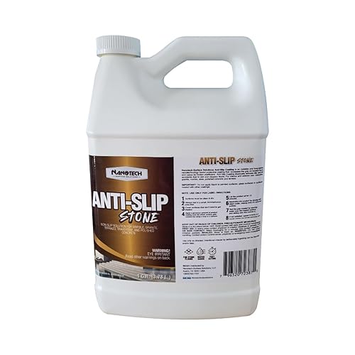 Nanotech Surface Solutions Anti Slip Stone -Reduces Slip & Fall Accidents Due to Wet Floors- Interior Exterior- Works in Minutes- For Travertine