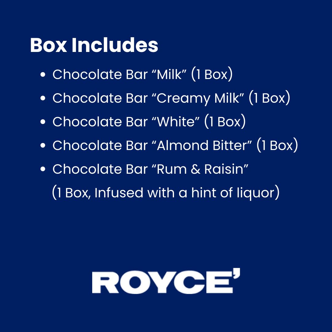 ROYCE Chocolate Bar Selection - Assortment of Chocolates Bars | Ideal for Dessert Pairing for Enhanced Taste Experience | Chocolate Gift Set |