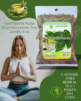 Hojas de Guanábana (Soursop Leaves) - 2 Pack (4 oz Bags) 100% Natural | Vegan | Herbal Tea for Infusion | Includes Infuser/Incluye Infusor