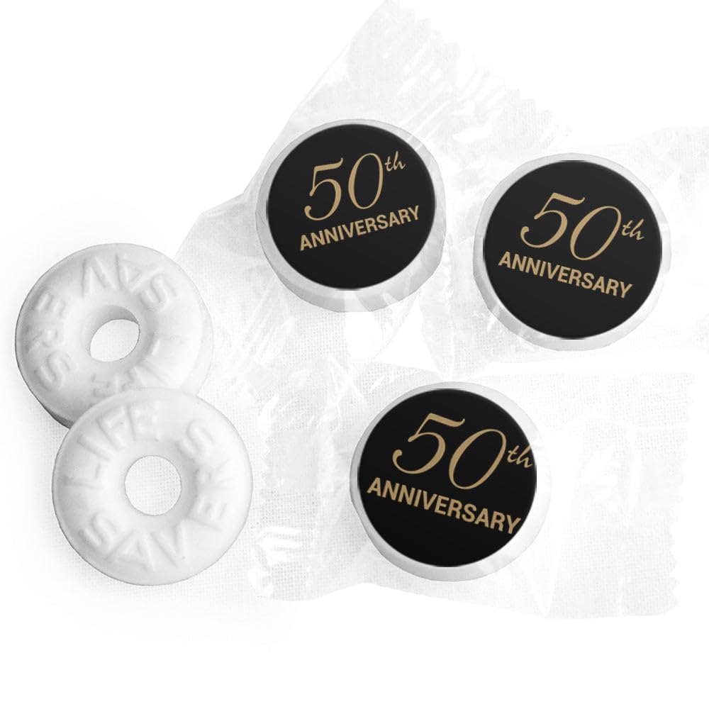 324ct Golden 50th Anniversary Stickers For Chocolate Kisses - Stickers Only