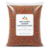 Mini Candy-Coated Chocolate Chips - Rainbow Chocolate Bits - Colorful Candy Shell Chocolate Drops - Bulk Candy for Baking, Toppings & Parties (25 lb)