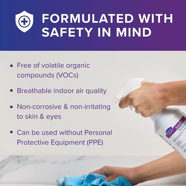 Oxivir Diversey 1 100850916 One Step Hospital Strength Liquid Disinfectant Cleaner, Accelerated Hydrogen Peroxide AHP, Ready-to-Use, 32-Ounce