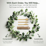 EcoPreps Premium Pre Rolled Brown Paper Napkin and Bamboo Cutlery Set (50 Pack, 200 PCS) 100% Biodegradable, Disposable Wrapped Disposable Silverware