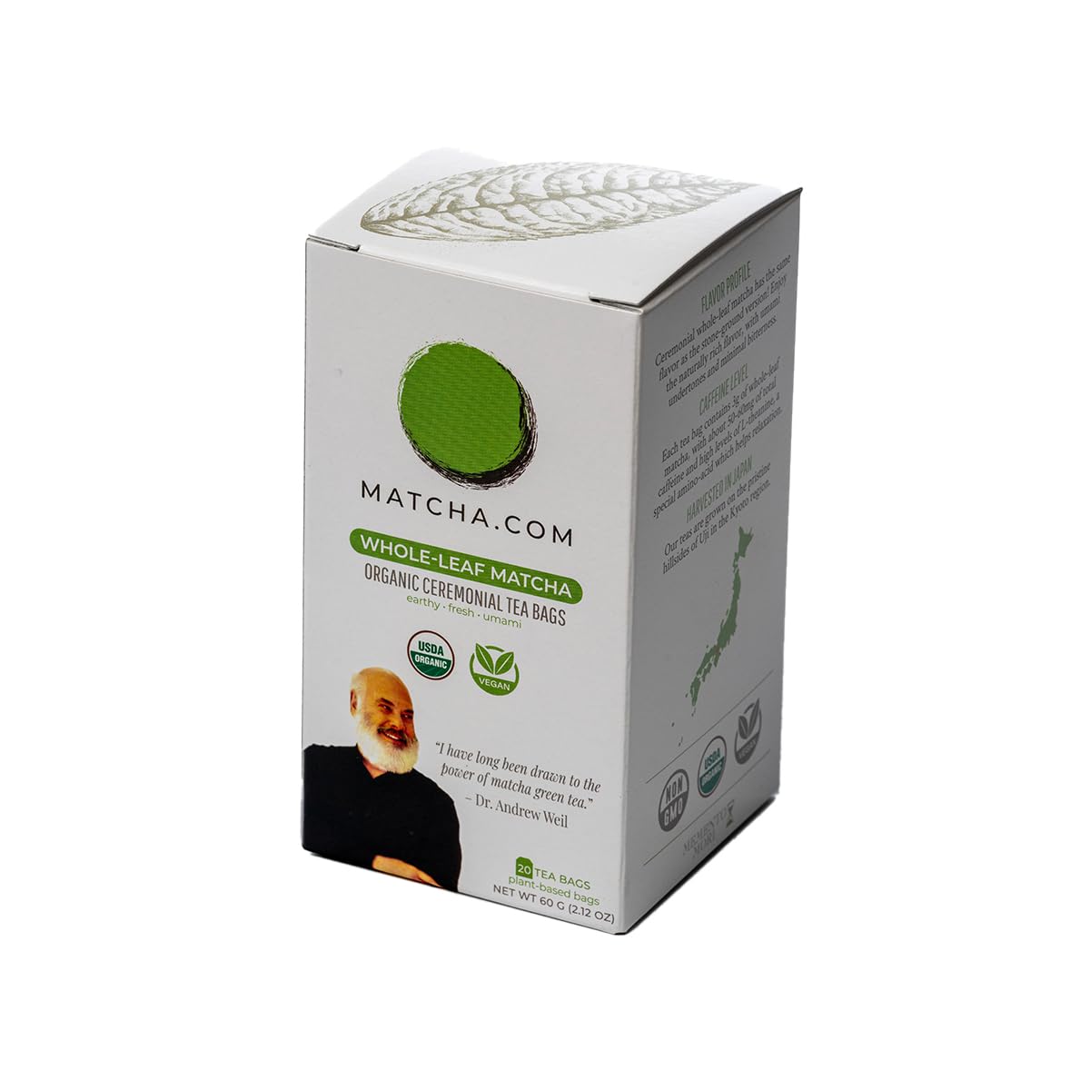 Matcha Kari Green Tea Powder Bags - Organic Superior Japanese Matcha Green Tea - Tencha Whole Leaf Bags - 20