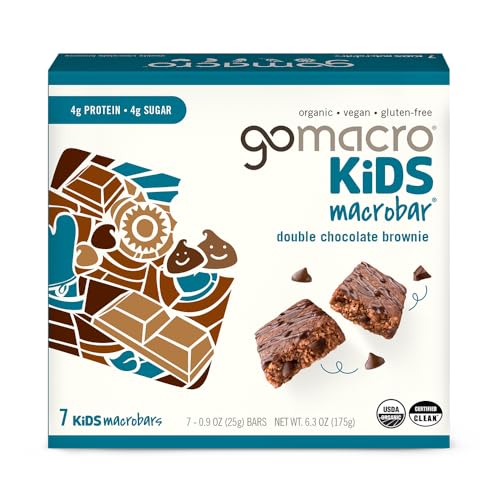 Gomacro, Organic Bar Kids Double Chocolate Brownie 7 Count, 6.3 Ounce