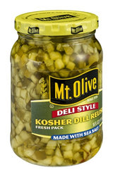 Mt. Olive Deli Style Kosher Dill Relish, 16 FZ (Pack of 12)