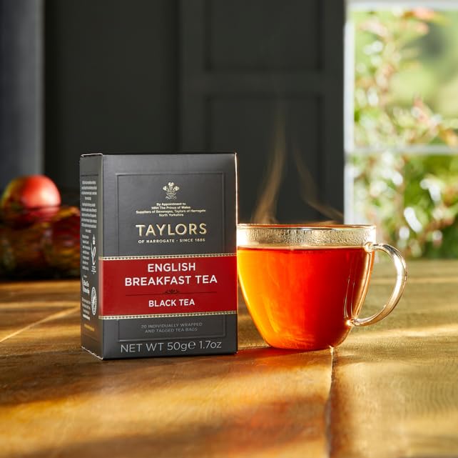 Taylors of Harrogate Black Tea Variety Pack, Individually Wrapped Bags, English Breakfast, Scottish Breakfast, Earl Grey 20 Count (Pack of 3)