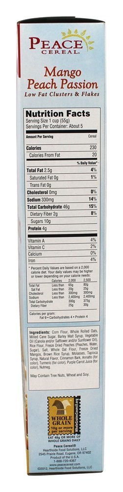 Peace Cereal Clusters & Flakes Cereal - Mango Peach Passion - 10 oz