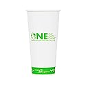 KARAT EARTH [1,000 ct - 22 oz Disposable Paper Cups, PLA Lining Cold Cups for Iced Tea, Coke, Soda, Cold Beverages and More | Green Line