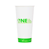 KARAT EARTH [1,000 ct - 22 oz Disposable Paper Cups, PLA Lining Cold Cups for Iced Tea, Coke, Soda, Cold Beverages and More | Green Line