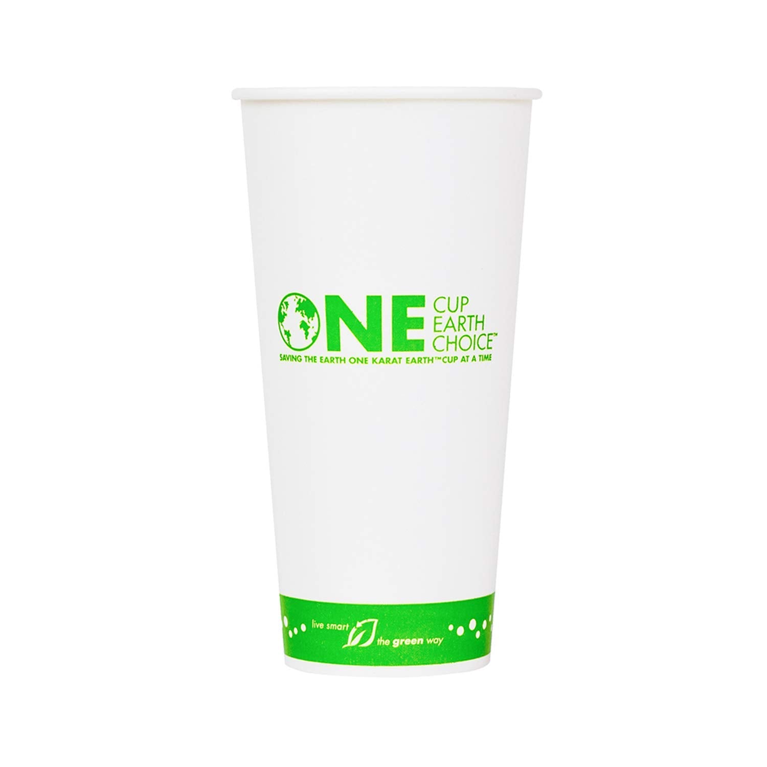 KARAT EARTH [1,000 ct - 22 oz Disposable Paper Cups, PLA Lining Cold Cups for Iced Tea, Coke, Soda, Cold Beverages and More | Green Line