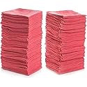 Simpli-Magic Cotton Shop Towels 14"x12" (500 Pack) - Reusable Cleaning Shop Rags for Automobiles, Industries, Garage and Homes (Red)