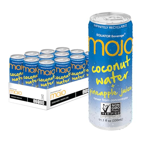 MOJO Coconut Water + Pineapple Juice | Hydration Drink & Sports Drink | Electrolytes Beverage | Vitamin B & C | Hydration Drink for Skin & Body | 11.1