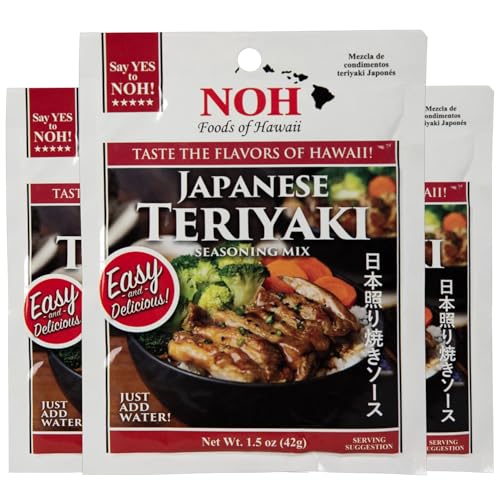 NOH Japanese Teriyaki Seasoning Mix, 1.5 oz Packet (Pack of 3) - Easy-to-Use Japanese Teriyaki Sauce Seasoning Powder Mix, Ideal for Steak, Chicken