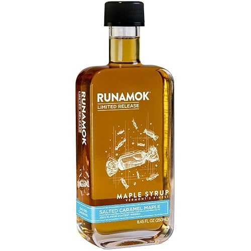 Runamok Maple Salted Caramel Maple Syrup - Authentic & Real Vermont Maple Syrup | Gluten Free & Natural Sweetener | Breakfast, Coffee, Pancakes Maple