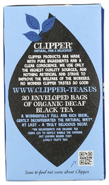 Clipper Tea, Black Tea Organic Decaf, 20 Count