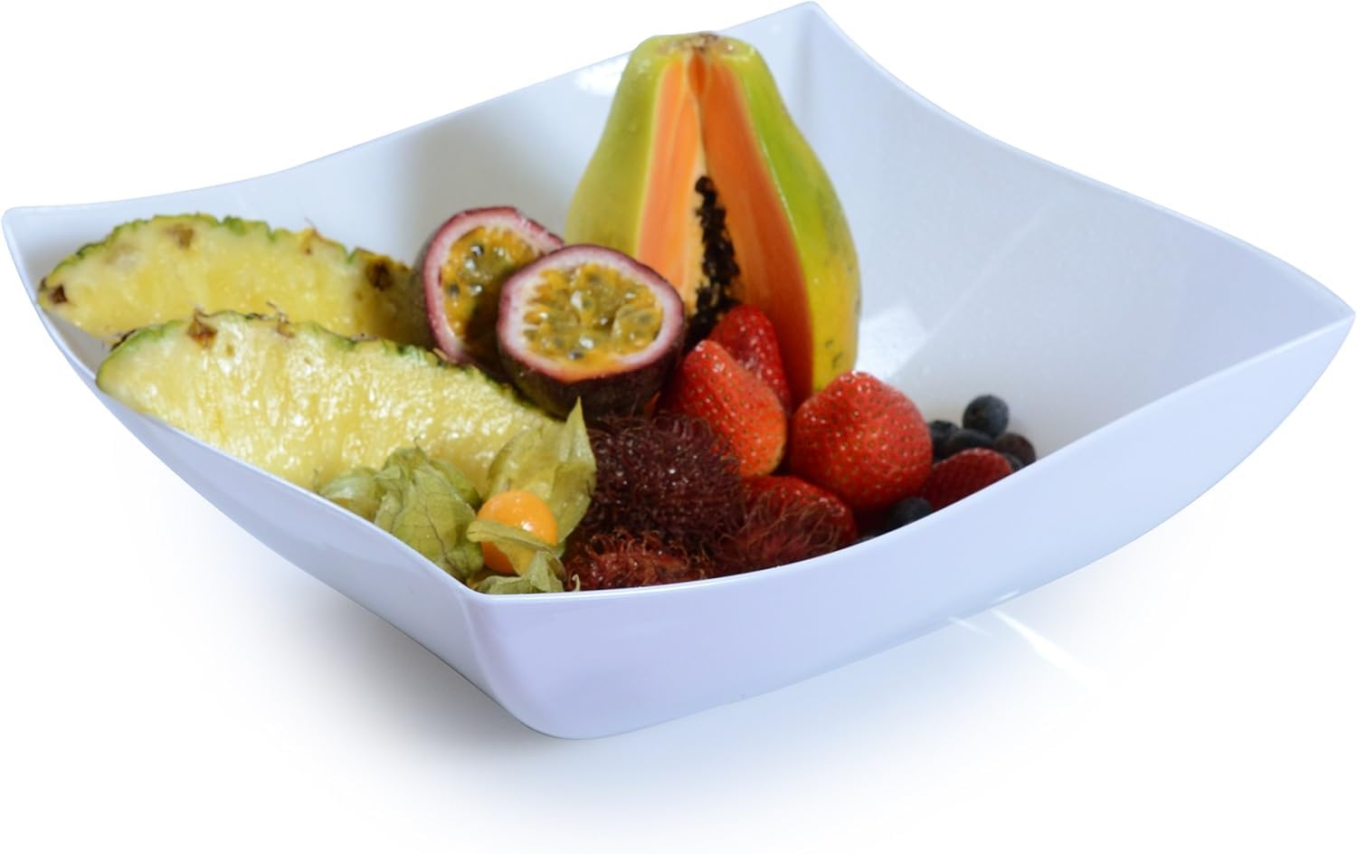 Fineline Settings Wavetrends White China-Like Square 128 oz. Serving Bowl 25 Pieces