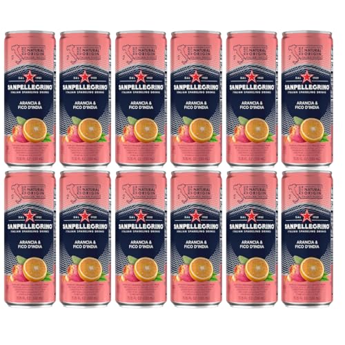 San Pellegrino Prickly Pear Sparkling Beverage - 12 Pack, 11.15 fl oz Cans | Refreshing Italian Sparkling Drink, Naturally Flavored, No Artificial