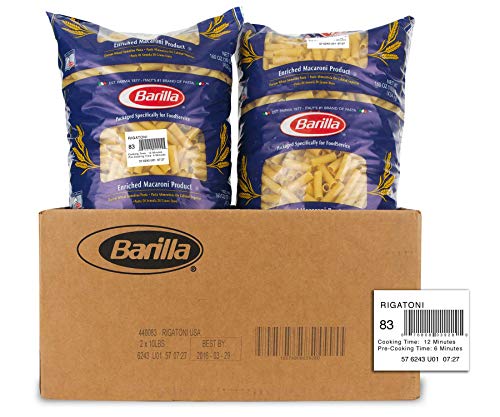 Rigatoni Pasta ,10 Pound -- 2 Case