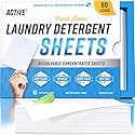 Laundry Detergent Sheets Eco Washing Strips - 80 Loads, Liquidless Fresh Scented Clothes Washer Sheet, Zero Waste Travel Laundry Strip, Dissolvable