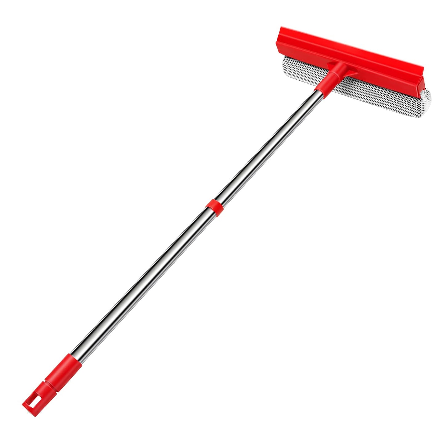 Window Squeegee with 18.5"-28.5" Retractable Handle, 2-in-1 Squeegee for Window Cleaning Tool for Cars, Trucks, Glass Doors, Shower, Outdoor Windows