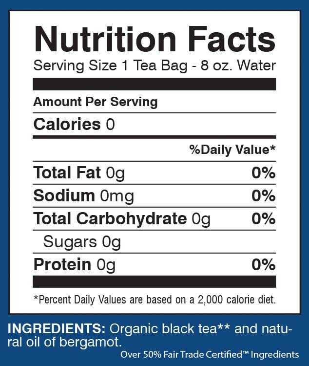 Davidson's Organics, Earl Grey, 25-count Tea Bags, Pack of 6