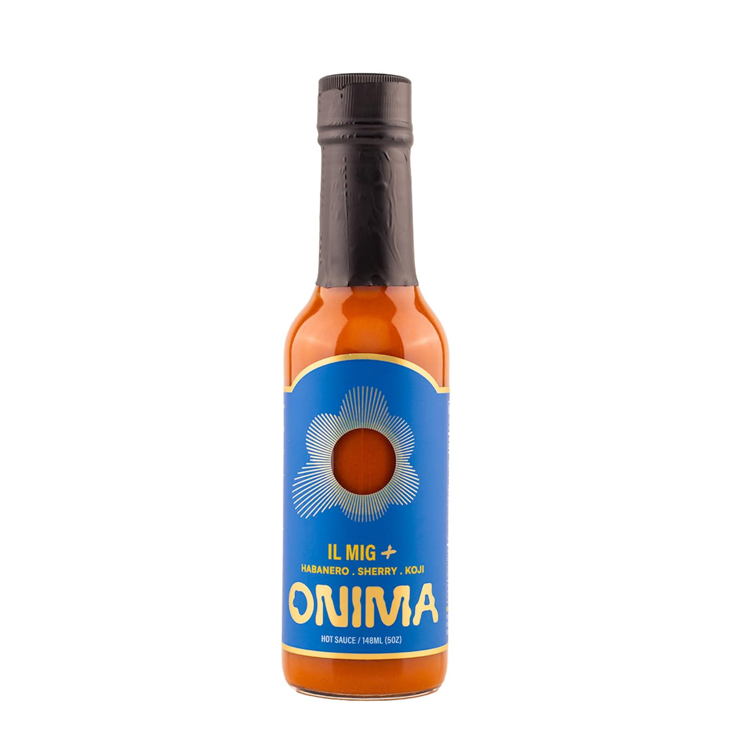 Heatonist IL MIG + by ONIMA, Medium Heat Hot Sauce With Flavors of Habanero Pepper, Sherry Vinegar & Garlic, Made With All Natural Ingredients, 5 fl